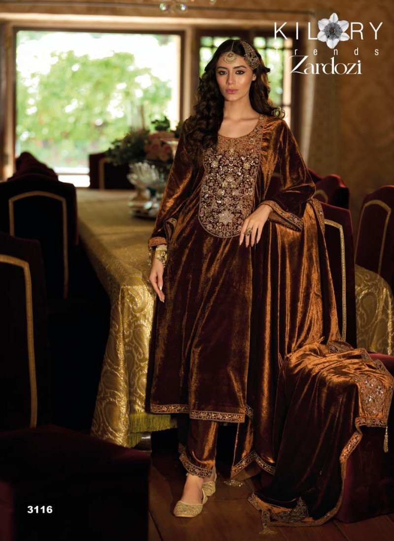 Zardozi By Kilory Velvet Zardosi Salwar Kameez 